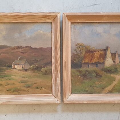 2 huiles sur panneau de bois / DANIEL DUCHEMIN. Vue 25 X 20, 30 X 25 cm VENDU