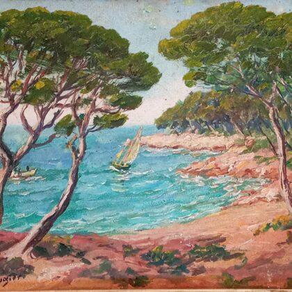 Peinture à l'huile de Jean Rougier né en 1957 à Cholet, 45x37,5 cm, 26,5x16 cm VENDU