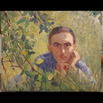 Lucienne pageot rousseaux Huile sur toile datée 1922 portrait d'homme 61x51 cm VENDU