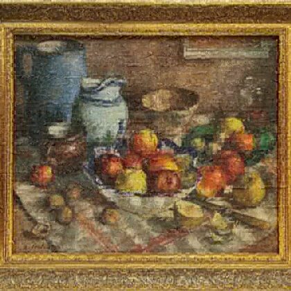 Sigurd FREDRIKSEN (1907-1986) huile sur toile Nature morte aux pommes VENDU
