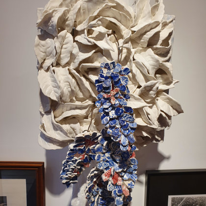 Chemin de table porcelaine et céramique Quitterie ITHURBIDE 20x20