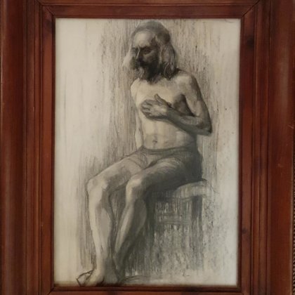 Dessin au fusain Lucienne PAGEOT ROUSSEAUX années 20 60X50 cadre inclus 350 Euros