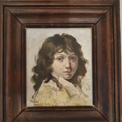 Huile sur panneau 22x20 cm Jeune homme de qualité Copie de F Marcou VENDU