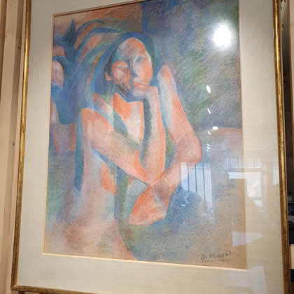 Pastel Raymonde Pascaud Réflexion 81X62 avec cadre