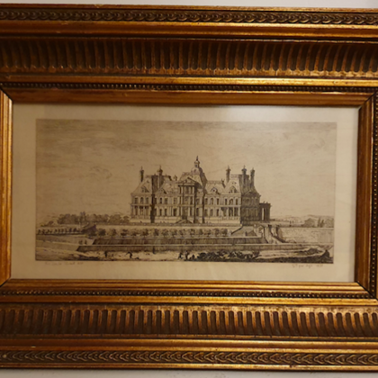 Gravure signée Ségé 19è Château de Maisons Laffite original Israel Sylvestre,VENDU