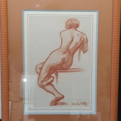 Sanguine Etude de femme signée André Eugène Costilhes (1865-1940) 19x28 à vue 37x47 