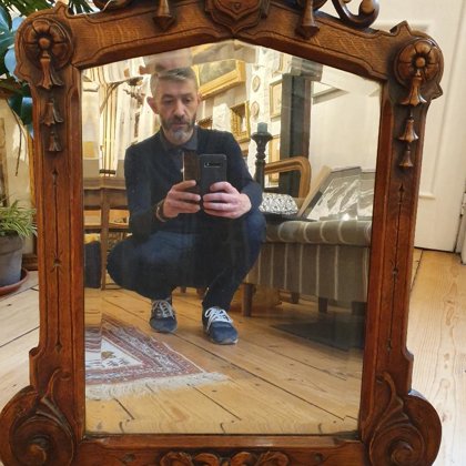 Miroir bois baroque verre bisauté XIXe 80cmX60cm VENDU