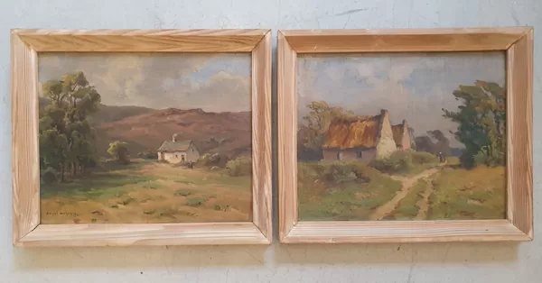 2 huiles sur panneau de bois / DANIEL DUCHEMIN. Vue 25 X 20, 30 X 25 cm VENDU