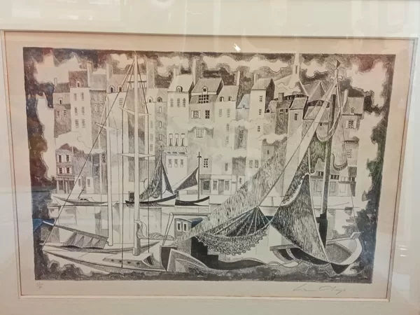 Lithographie de Simon Chaye, avec le cadre 59x76 cm et à vue 43x60 cm VENDU