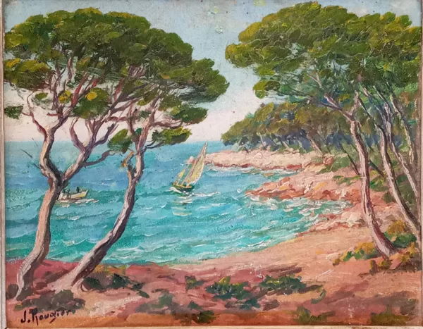 Peinture à l'huile de Jean Rougier né en 1957 à Cholet, 45x37,5 cm, 26,5x16 cm VENDU