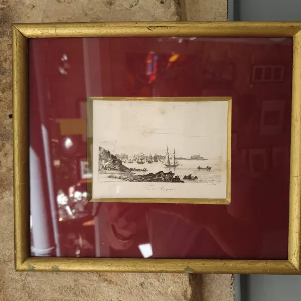 Gravure XIXE intitulée Fort royal (Guadeloupe-Fort Royal Deshaies VENDU