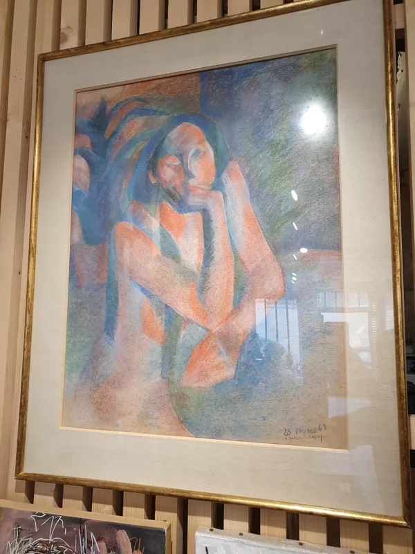 Pastel Raymonde Pascaud Réflexion 81X62 avec cadre