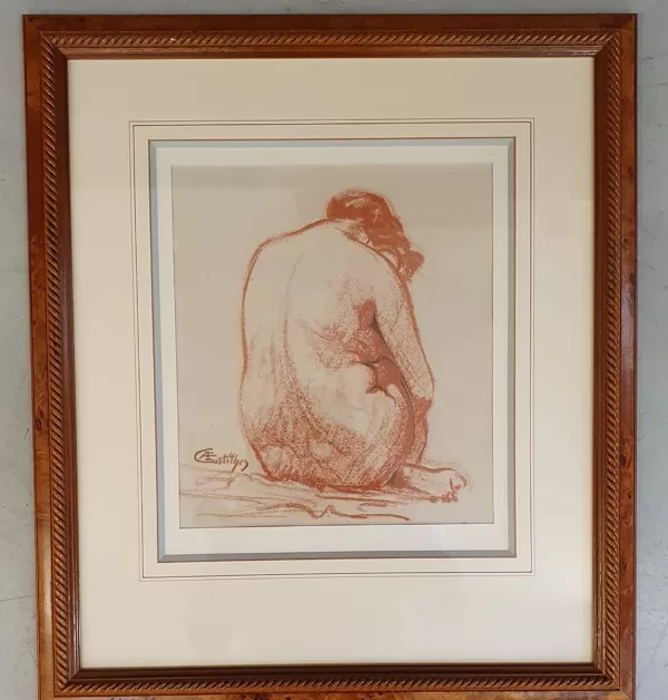 Sanguine Etude de femme signée André Eugène Costilhes (1865-1940) 44x50 VENDU