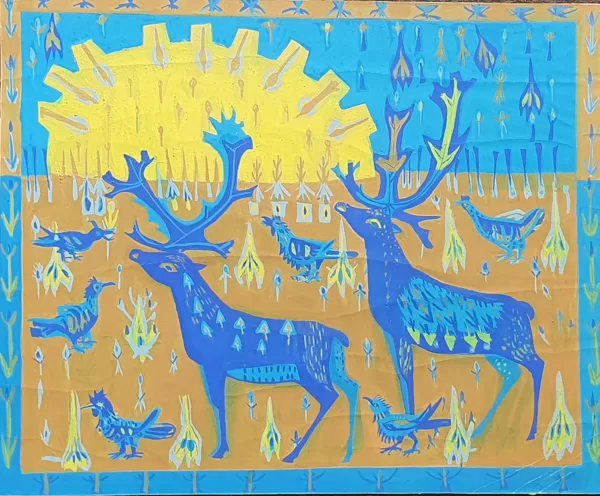 carton pour décor d'opéra huile sur carton 46x38 Raymonde Pascaud